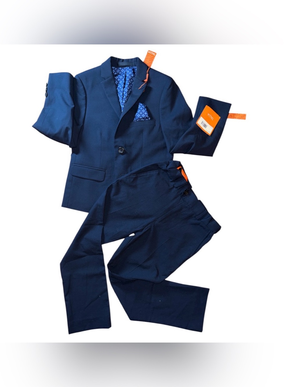 🔥 Tallia Boy's 2 Piece Stretch Suit Separates Size 7 Navy Blue 🔥